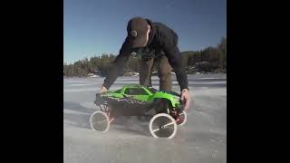 Rc Car With Ice Cutting Tyres Experiment Rc Powerful Car Vs Ice Layer Lets See -Shots