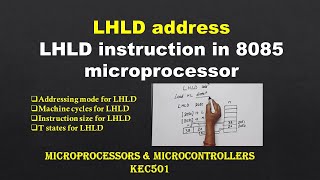 8085 instructions | LHLD in 8085 microprocessor