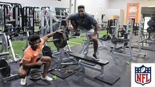 NFL Combine 225 bench press competition!!! | Full Chest Workout