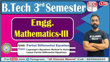 #04 B.Tech 2nd Year Engg. Mathematics-III Unit-01 Partial Differential Equation By Ashish Sir AKTU