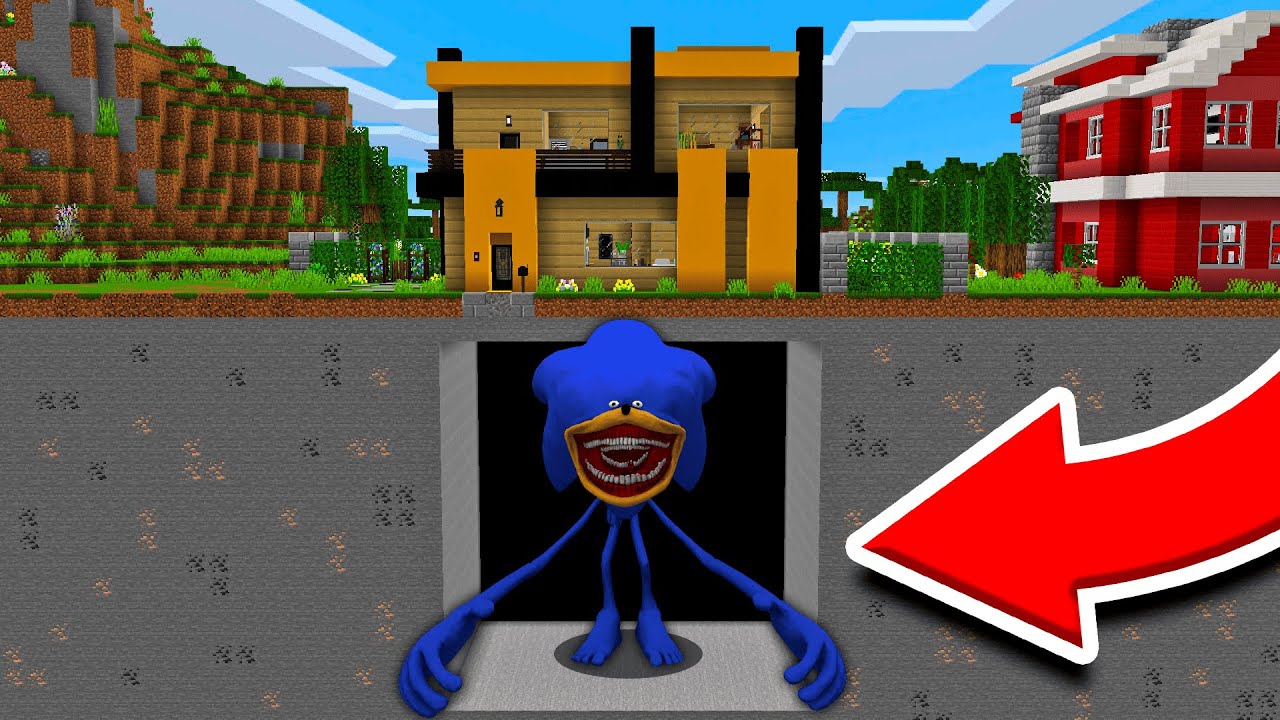 APARECE SHIN SONIC GIGANTE DEBAJO DE MI CASA EN MINECRAFT 😱