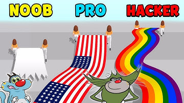 NOOB vs PRO vs HACKER | In Paint The Flag Game | With Oggy And Jack | Gaming Dip Oggy