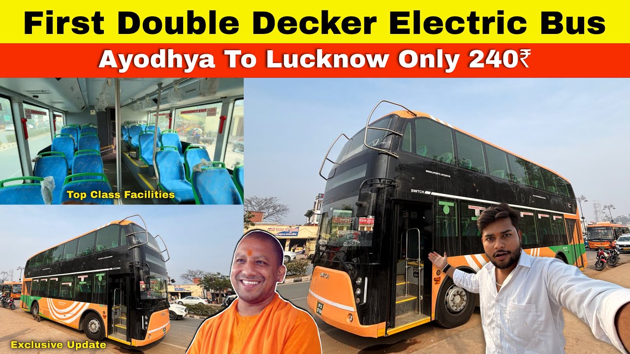 Ayodhya To Lucknow : First Double Decker Electric Bus ⚡️Bus Journey Ayodhya/Ayodhya Exclusive update