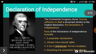 U.S. Histoory 101 Chapter 6 Section 1- Declaration of Independence