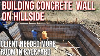 How To Build CONCRETE Retaining Wall On A Slope | All Access 510-804-4646