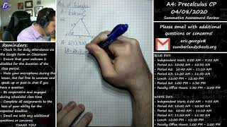 A4 - Precalculus CP - 4/8/2020