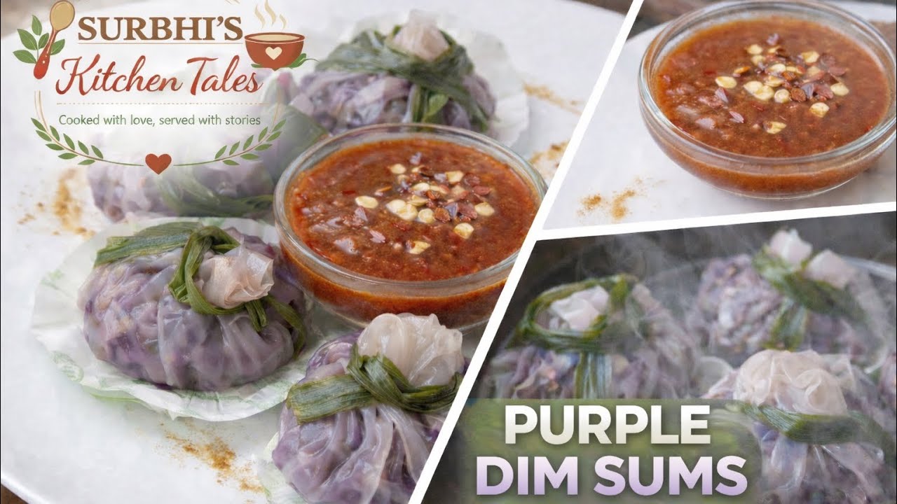 These Purple Momos Will Blow Your Mind! 💜 No Food Colour Used #surbhiskitchentales #PurpleDimsums 