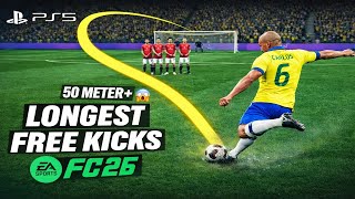 TOP 5 LONGEST FREE KICKS EVER SCORED 😱 | FC 26 (PS5, 4K)