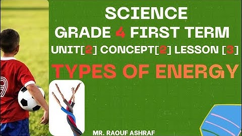 Grade 4 | Science | Unit 2 - Concept 2 - Lesson 3 - Types of Energy - potential and kinetic energy