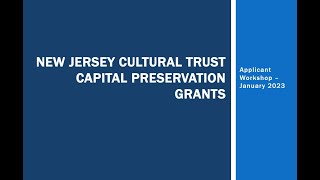 Cultural Trust Applicant Workshop Recording
