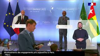 Conférence de soutien à la paix dans la région des Grands Lacs. Conférence de presse