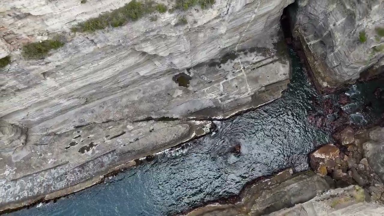 Drone Shot Over Devil’s Kitchen | Stunning Tasmania Aerial Views 🇦🇺