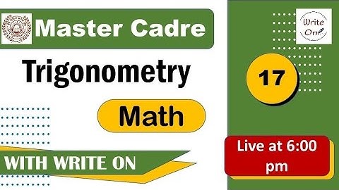 Math Master Cadre | Trigonometry |Ch - 02|New Classes | Deeply Explained |Full Course| Full Syllabus