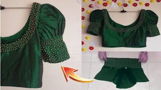 Beautiful puff sleeve cutting easy method/Baloon sleeve design/simpel and easy blouse sleeves design
