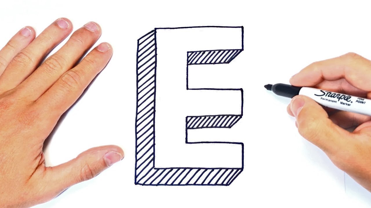 Como dibujar la Letra E paso a paso | Dibujo Letra E - thptnganamst.edu.vn