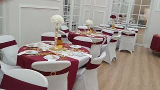Burgundy & Gold Wedding Decor
