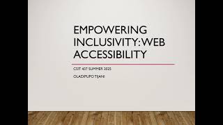 Web Accessibility Presentation csit 437