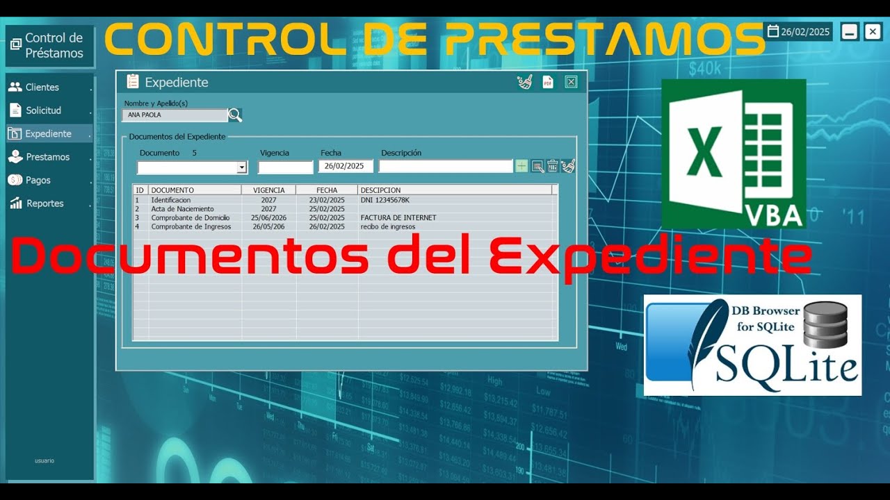 1 3 control de prestamos expediente sqlite vba youtube