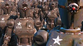 Robot Army VS Super Mutants VS BoS Army - Fallout 4 NPC Battle screenshot 4