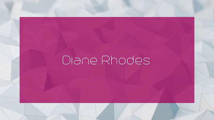 Diane Rhodes - appearance