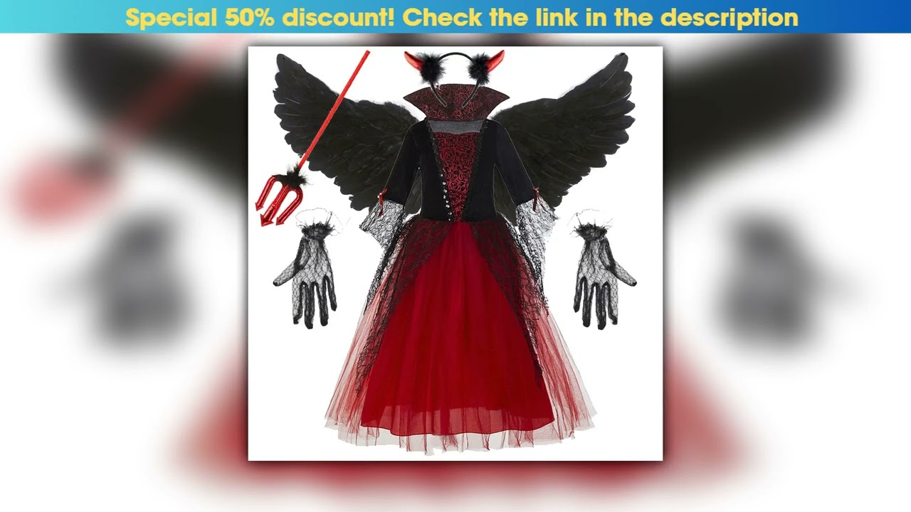 Girl Vampire Halloween Dress for Kid Ghost Bride Gothic Cosplay Vampire Costume Dress for Kids