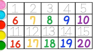 [숫자놀이] 유아와 아이들을 위한 숫자 1부터 20까지 점선 따라쓰기 |123 Song Numbers |한번 더 따라쓰기 | Learn numbers | Write numbers