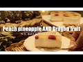 【南国スイーツ】パイナップル&ドラゴンフルーツレアチーズケーキ　Pineapple and dragon fruit nobake cheese cake
