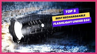 best rechargeable flashlight under 50 large Victoper LED Flashlights, High Powered High Lumens Super Bright Tactical Flashlight, Rechargeable, 5 Modes Zoomable Waterproof Flash Lights for Emergency, Outdoor, Home, Camping, Hiking ion rechargeable battery and a charger included CREE XP Best cheap flashlight | We