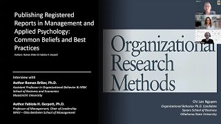 [HIGHLIGHTS] Publishing Registered Reports in Management and Applied Psychology