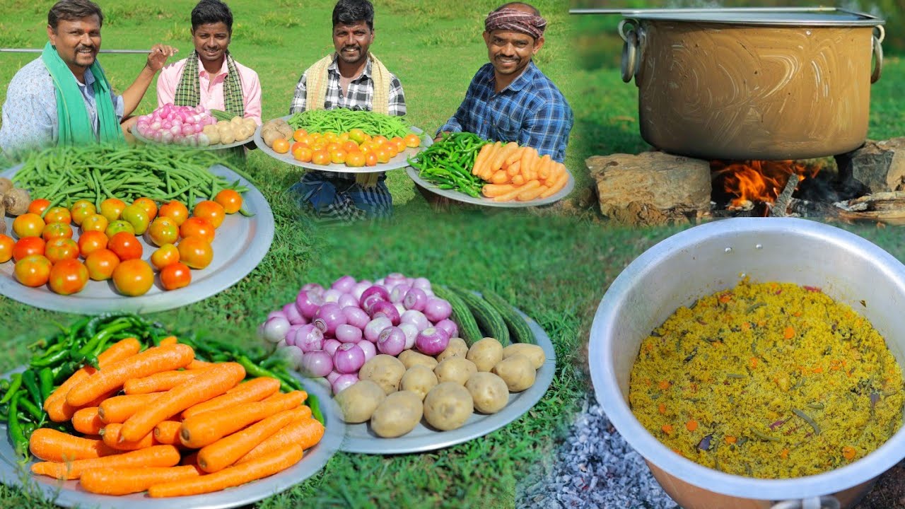 ವೆಜಿಟೇಬಲ್ ಪಲಾವ್ | Vegetable Pulao | Veg pulao Cooking and eating | Vegetable biryani cooking | Palav