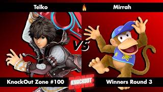 KnockOut Zone #100 - SSBU Winners Round 3 - Teïko (Shulk) vs Mirrah (Diddy Kong)