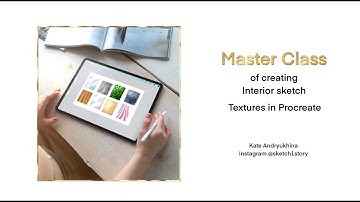 Interior sketching on iPad in Procreate. Demo video of the lesson about drawing textures.