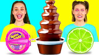 Desafío De Fuente De Chocolate | Trucos Divertidos de Comida por KaZaZa Challenge