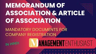 Memorandum of Association and Article of Association