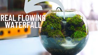 i made a real flowing waterfall in a glass bowl