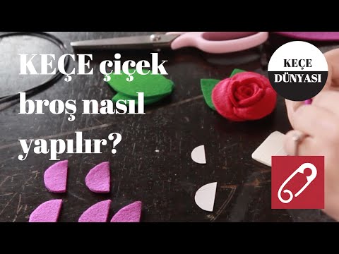 Kalın keçe ile çiçek broş nasıl yapılır? - 10marifet