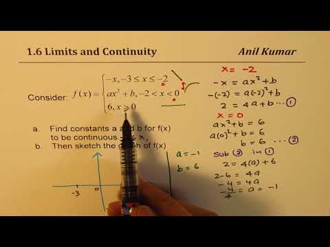 Find the value of A and B for piece wise function to be continuous Q16 p53 MCV4U