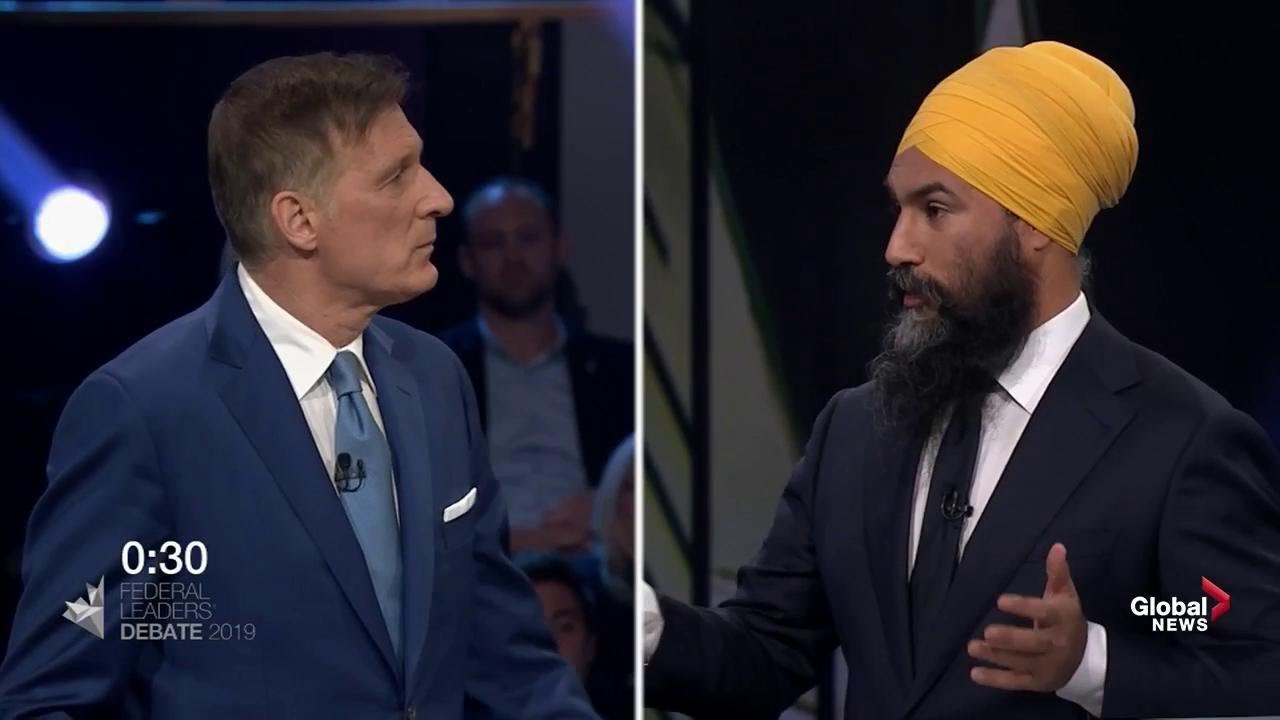 Leaders' Debate: Singh tells Bernier he shouldn't be welcomed on debate stage global television halifax