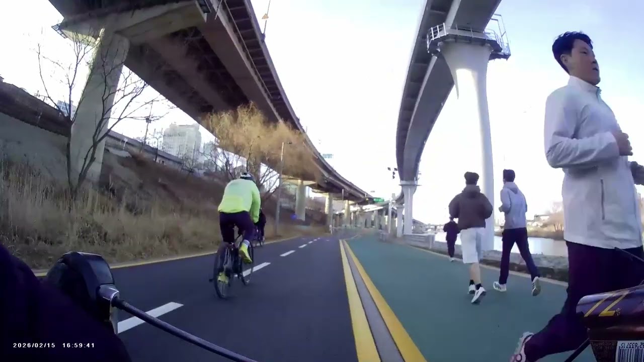 Tancheon  - Han river - Jungrang cheon Songpa Seoul Riding  20260215n