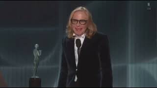 Amy Madigan's acceptance speech for her Actor Award for her performance in ‘WEAPONS