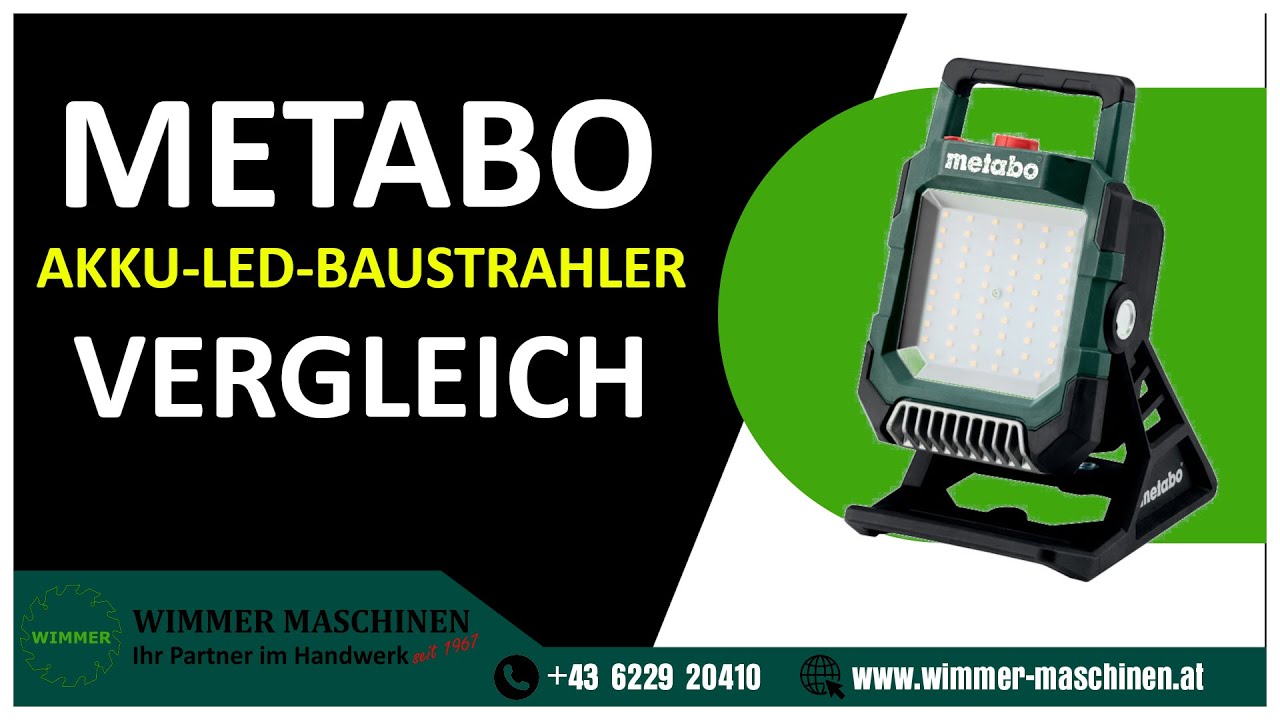 (Fast) Alle Metabo Akku LED Lampen - Hands on - Wimmer Maschinen