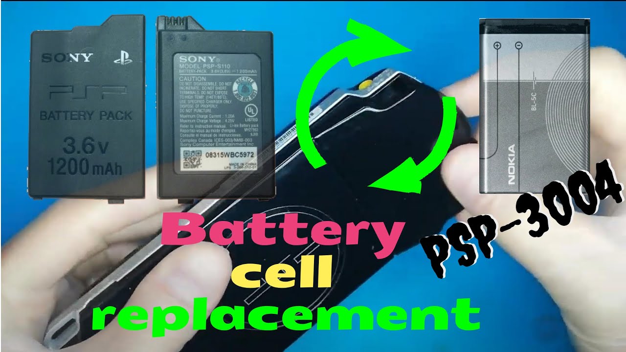 Sony PSP-3004 wymiana ogniwa w napuchniętej baterii. 