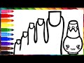 Drawing And Coloring A Foot With Rainbow Nailpolish 🦶💅🌈 Drawing For Kids
