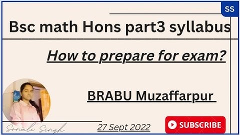 Part3 syllabus|| Bsc math Hons|| Brabu Syllabus || Bihar University||