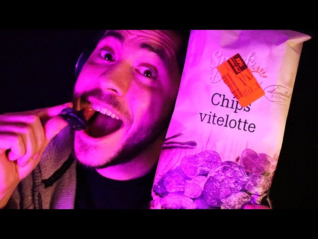 ASMR je mange des chips violettes ( oui, ça existe )