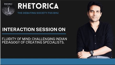 Interaction Session with Dr. Ashish Jaiswal  - Author of "Fluid" | Rhetorica : The Desoc FSS, BHU