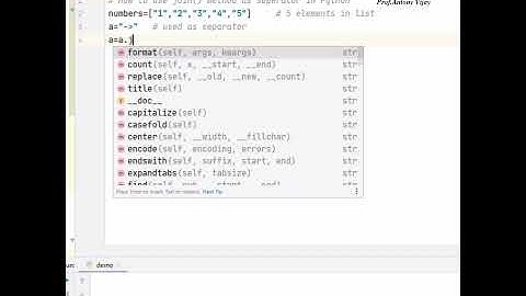 How to use join () method as separator in Python Programming | Prof.Antony Vijay #shorts