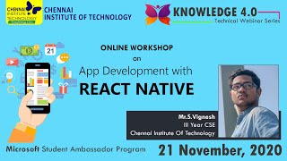 App Development with React Native Workshop CITChennai