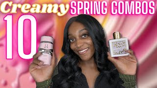 Beautiful CREAMY SPRING Layering Combos| Perfumes + Perfume Oils| Coconut•Vanilla•Marshmallow