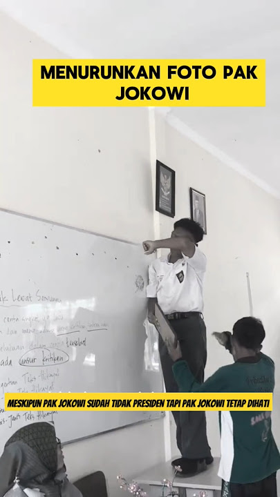 murid sekolah menangis saat menurunkan foto Jokowi dan ma'ruf amin ‼️ #nangis #sedih #jokowi #haru